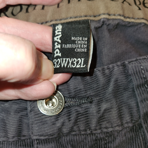 Prana Men's Gray Corduroy Classic Five Pocket Style Pants Size 32X32 Straight - Picture 8 of 11